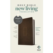NLT Premium Value Thinline Bible Filament Enabled Edition (Leatherlike Dark Brown Cross) Imitation Leather, Tyndale House Publishers, English, 9781496458063