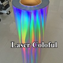 25cm x 100cm (10 40) 금속 PVC 열전달 비닐 열 프레스 커팅 플로터 커터 티셔츠 DIY 호일 필름 종이, Laser Colorful