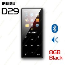 무손실음원플레이어 ruizu d29 블루투스 mp3 플레이어 휴대용 오디오 8gb 음악, 블랙과 블루투스, 16 기가 바이트