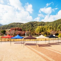 CozyYunbio DZB 캐노피 천막 골조+지붕 접이식 포장마차 바람막이 야외 실내 테라스 옥상 그늘막 텐트 행사용, DZ천막3X3 블루