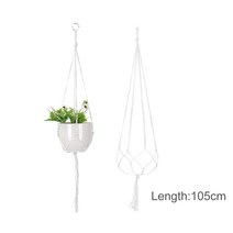 Macrame 수제 식물 옷걸이 바구니 꽃 냄비 홀더 발코니 장식 매듭 리프팅 로프 홈 가든 용품, 02 Plant Hanger 2