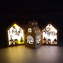 LED 나무 무드등 침실 거실 아이방 카페 캠핑전구 크리스마스트리 무선 수입 조명, 2.사랑하우스
