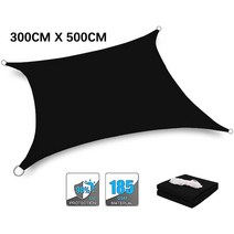 블랙 300d 방수 천막 삼각형 직사각형 정사각형 천막 야외 천막 정원 테라스 수영장 천막 그늘 항해, 블랙 300cm x 500cm