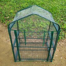 가정용 미니 비닐하우스 2단 풀세트 조립식 분재 온실 화분 선반 베란다 건조, PE 불투명, 1개