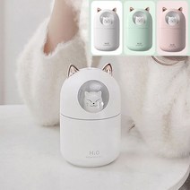 야옹이 미니가습기 소형 탁상용 집이건조할때 습도올리기 책상용 USB 가정용원룸 방건조할때, 미니가습기(필터5개포함), 핑크