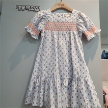 치크 DP01 스모킹자수 꽃나염원피스 CKOW2146G