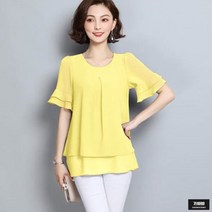 가바바 여성 빅사이즈 블라우스 조금 더 날씬해 보이는 반팔 블라우스 G46166