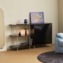 [모던의정석+3천원즉시할인] 파로마 바우 미드센추리 수납장 선반장 세트A / 거실장 / LP장 수납장 장식장, 뉴블랙, 뉴 블랙_수량_상세페이지참조