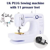 가정용 미니 재봉틀 휴대용 미니 미싱기 미싱기계 재봉기계INNE 수동 보조 뜨개질 페달 야간 조명 이중 바늘이있는 전기 DC 전원 77, 협력사, 영국과 노루발