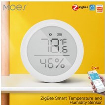 투야 지그비 스마트 홈 온도 및 습도 센서 LED 스크린 구글 어시스턴트 허브 작동 1 개 3 5, [01] White 1pc