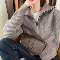 여성스웨터 노르딕니트 핫핑크니트 가디건 봄 신상품 솔리드 빈티지 올 매치 우아한 지퍼 루즈한 데일리 스타일 부드럽고 달콤하고 심플한 캐주얼 웨어 시크하고 시크한 십대 스타일