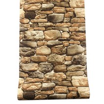 레스토랑 카페 포인트 입체 벽돌벽지 스톤벽지, 레트로 브라운