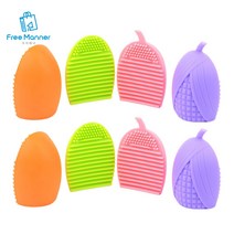 브러쉬 세척 패드 화장 메이크업 여학생 쿠션 퍼프 세척판 파데브러쉬 똥퍼프 실리콘 세척기, 랜덤색상 2+2