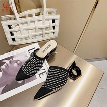 셀럽당 여성 샌들 빅사이즈 여성화 가방 니트 슬리퍼 힐 하프 슬리퍼