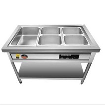 급식실 짜장 워머기 보온기 조리기 온열기 카레 찜, 반찬통와 뚜껑 있는 칸막이 3개와 반찬통 5칸