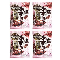 UHA 미카쿠도 시오 아주끼 캔디 팥 사탕, 105g, 4개