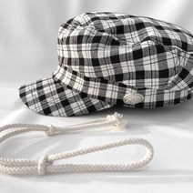 디작소 남여공용 로프 체크 마도로스 모자 야구모자