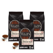 툴리스커피 에스프레소 로스트 12oz Tullys Coffee Espresso Ground Coffee Dark Roast, 3팩