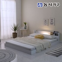 동서가구 네오 마이미 LED 조명 저상형 슈퍼싱글 퀸 침대 매트리스, 슈퍼싱글 침대프레임, 네오 40T 라텍스매트리스, 화이트