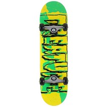 Creature 스케이트보드 컴플리트 찢어진 로고 그린/옐로우 19.1cm x 71.8cm7.5인치 x 28.25인치 조립