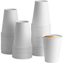 Mr Miracle 10 Ounce Kraft Paper Hot Cups for Coffee Tea. Pack of 100, 12 Ounce_White