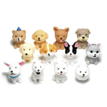 포레스 테라리움 재료 미니 아기 강아지 피규어 12종 세트, 혼합색상 3개