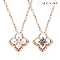 14K 18K 로즈 클로버 행운 민트 화이트 큐빅 여자 데일리 목걸이 기념일 생일 선물