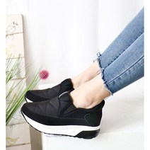 샤렌 패딩 키높이 슬립온(6cm) 따뜻한 융기모/ 방한스니커즈/방한화/따뜻한운동화/털운동화