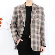 글렌 체크 하운드투스자켓 오버핏 싱글 블레이져