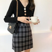 [실버캣] 여성 빅사이즈 빅쓰리버튼 브이넥 티셔츠