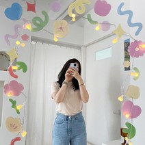 갓샵 리무버블 유리창 윈도우 거울 창문 데코 스티커 1+1, A5 size, 컨페티+플라워