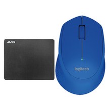 로지텍 무선 마우스 M280 + 마우스 패드, 블루
