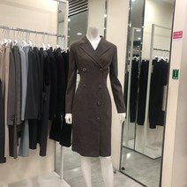 케이엘 KL 중앙로 스판성많은 카라 브라운체크 원피스