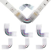 8mm 10mm 와이드 LED 스트립 오른쪽 코너 2 핀 3 4 솔더 프리 크리스탈 커넥터 COB 5050 2835 WS2812B, [01] 1pcs, [03] 8mm wide 4pin