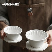 MHW-3BOMBER 메테오 커피 드리퍼 1-4인 도자기 핸드드립, 블랙, 1-2인용