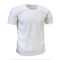 여름 작업복 상의 쿨링 티셔츠 반팔 라운드 S~3XL 주머니없음 흰색