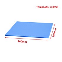 냉감 패드 여름 킹 슈퍼싱글 PC 노트북 IC GPU CPU 방열판 VGA 카드에 대 한 전도성 실리콘 열 패드에 멀티 크기 두께 블루 쿨링, 100x100x3.0mm