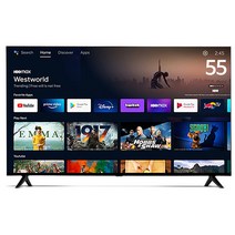 와이드테크 139cm TV 구글TV UHD TV 스마트TV AI 안드로이드TV HDR, 스탠드형 방문설치