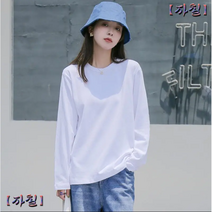 기본 이너 긴팔 컬러 면티 무지 라운드넥 루즈핏 미디기장 순면 학생흰티 도톰한 목안늘어지는 티셔츠
