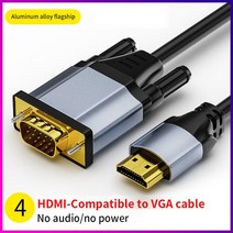 HD 080P 호환 VGA 케이블 어댑터 비디오 수-수 변환기 프로젝터 모니터 노트북 PC TV 박스 Xbox PS4 용, 03 C_0 0.5m