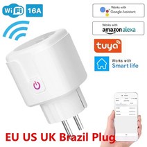 WiFi 스마트 플러그 EU 미국 16A 어댑터 무선 원격 음성 제어 전원 에너지 모니터 Alexa Google 홈 용 콘센트 스마트콘센트, 16A 이스라엘 플러그, 3 PCS