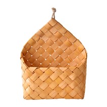 라틴바구니 원형 이케아 다이소 뚜껑있는 라탄 바구니 천연 삼나무 시트 짠 벽걸이 화분 벽 장식 일본 수제 스토리지 가정용 주최자, 노란색, 협력사