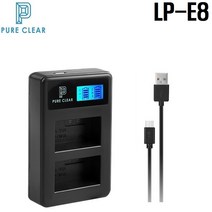 퓨어클리어 캐논 LP-E8 USB 2구 LCD충전기