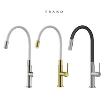 싱크대 코브라 거위목 수전 트랜드 비반트 VA100 골드 화이트 주방수전, 블랙실버