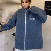 엘레스 여성점퍼 기모 루즈핏 겨울 후리스 점퍼 후드집업 집업류