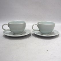 우리도예 여주도자기2인 커피잔세트, 물레백자무지2인커피잔 b급, 1세트