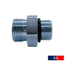 [주문제작] 유압 호스 어댑터 / ORFS Male Adapter (1-3/16 x G3/4) / 도금 오링 양쪽덮개 포함(5개입)