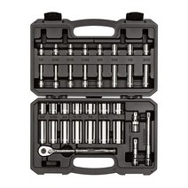 텍톤TEKTON 9.5mm(3/8인치) 드라이브 6구 소켓 및 래칫 세트 35개 구성(6.4~25.4mm(1/4~1인치)) | SKT15101, Socket & Ratchet Set