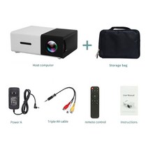 빔 프로젝터 프로젝트 휴대용 미니 소형 캠핑용 Lejiada yg300 pro led, 블랙 프로와 가방, 영국 플러그