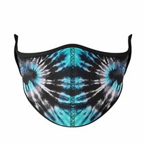 Top Trenz Kids Face Wrap Cloth Reusable Fashion Mask Medium (Ages 8+ to Adult) (Brown Zebra), Ocean Tie Dye